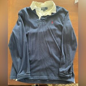 Polo Ralph Lauren Blue Rugby Shirt Men’s L Nice Condition